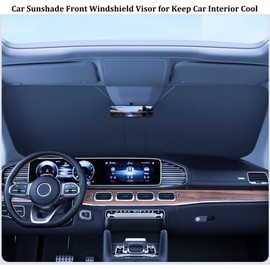 YUGUANG - Parasol para parabrisas de coche, 2 piezas, para parabrisas de coche, bloquea el calor, los rayos UV y el sol, plegable, para ventanas delanteras para mantener el interior del coche fresco