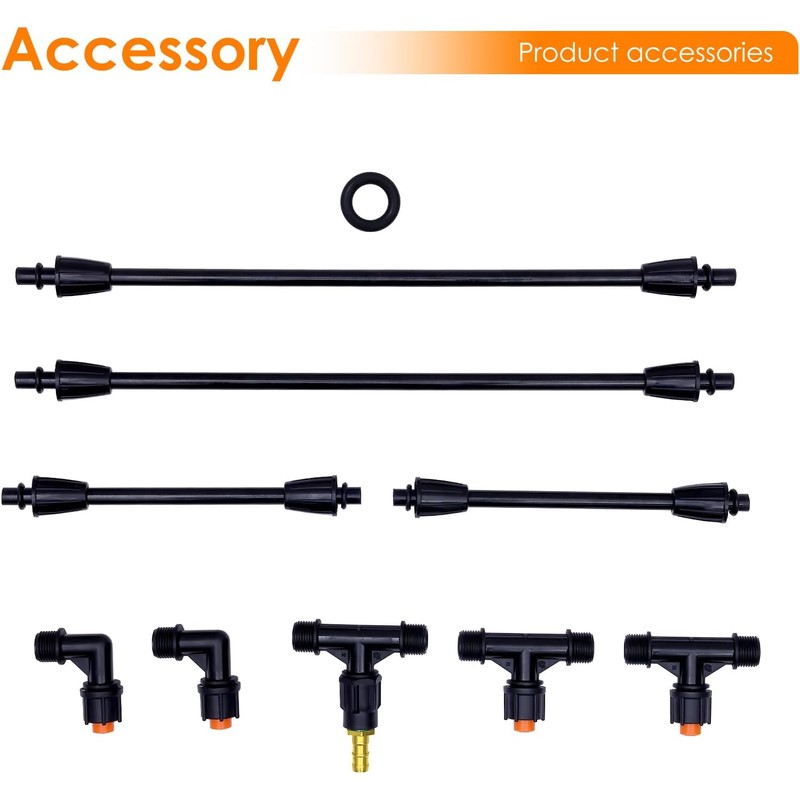 4-Nozzle Poly Boom Wand with 3/8" Brass Fitting – Convertible