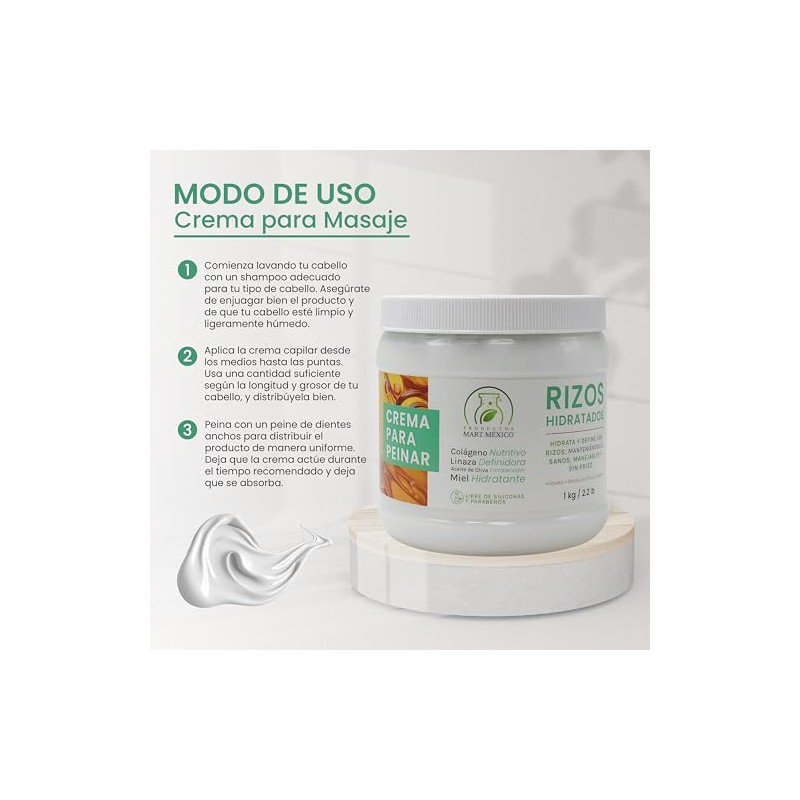 Productos Mart México Crema Hidratante Para Rizos (1 Kilo)