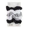 scunci, 6 pcs scrunchies, Black, Gray, White, 33459