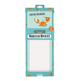 Trötsch Notizblock mit Stift und Magnet Krabbe: Notizblock Geschenk Geschenkidee Erinnerung Merkzettel