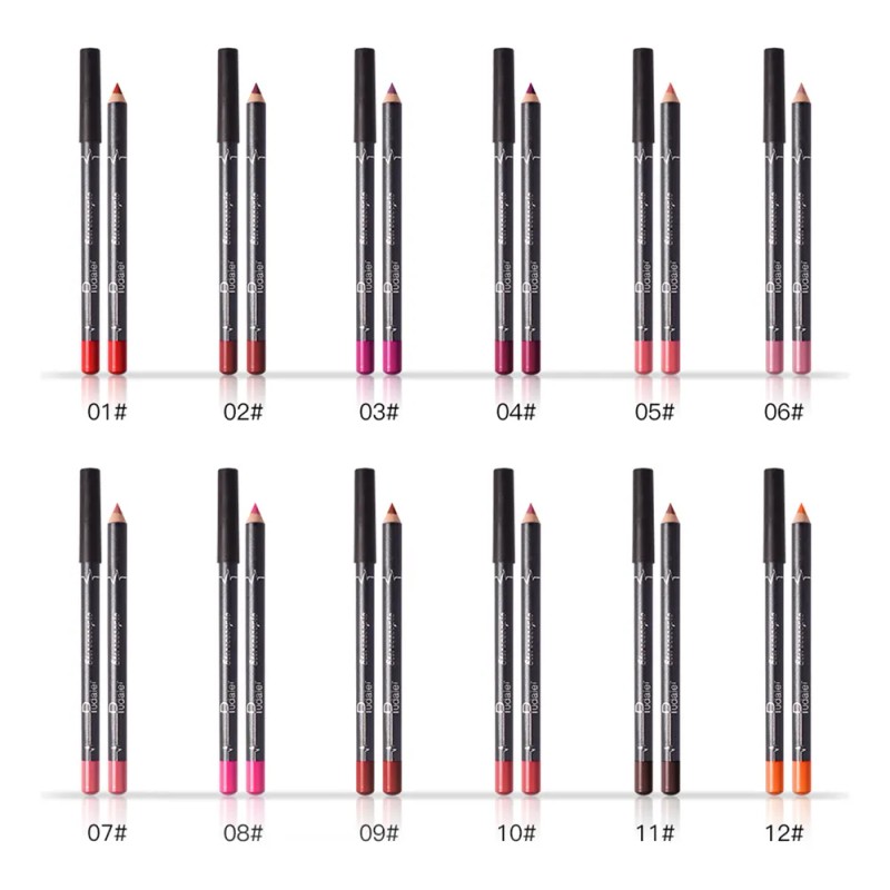 Juego De Delineador De Labios Impermeable Mate Sexy De 12pcs