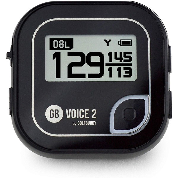 Golf Buddy Voice 2 Talking GPS Rangefinder, Long Lasting Battery Golf Distance Range Finder, Preloaded with 40,000 Worldwide Courses, Easy-to-use Golf Navigation for Hat (Voice 2_Black)