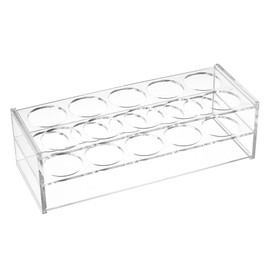 sourcing map 10-Well Acrylic Test Tube Rack Holder Lab Stand 40mm Hole Diameter Clear for Lab Tube 100ml