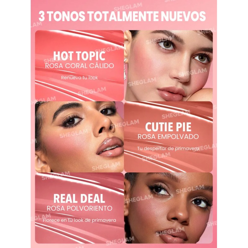Rubor Sheglam liquid blush Color Bloom líquido tono cutie pie