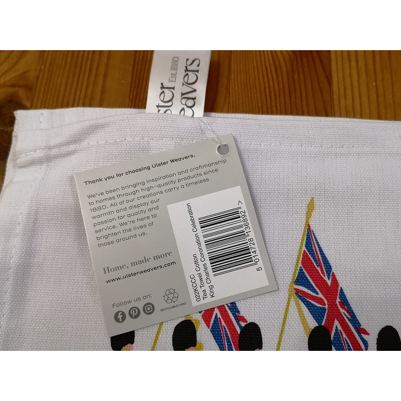 Ulster Weavers King Charles III Coronation 100% Cotton Tea Towel