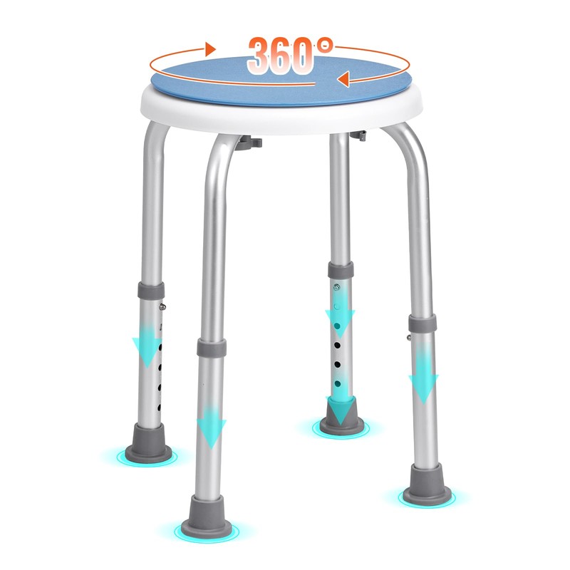 VEVOR Shower Chair for Inside Shower, 360 Degree Swivel Shower