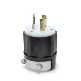 Leviton 2621 30 Amp, 250 Volt, NEMA L6-30P, 2P, 3W, Locking Plug, Industrial Grade, Grounding - Black-White