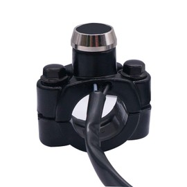 Greluma 1 x 12 V Motorcycle Handlebar Pressure Switch Motor Stop Start Kill Switch 22 mm (7/8 Inch) with Mounting Plate for ATV, Dirt Pit Bike, Scooter, Quad