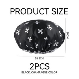 2 Pieces Shower Cap, Waterproof Shower Cap, Thickened Kitchen Head Cover, Women'S Shower Hair Cover, Bathroom Bathtub Head Cover.