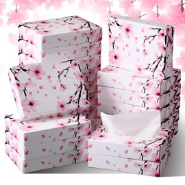 Yinder 24 Packs 960 Sheets Tissue Cube Car Facial Boxes Disposable Facial Travel Tissues Holder Soft Watercolor Boxes 2 Ply 40 Sheets for Wedding Household Car Kitchen Bathroom(Cherry)