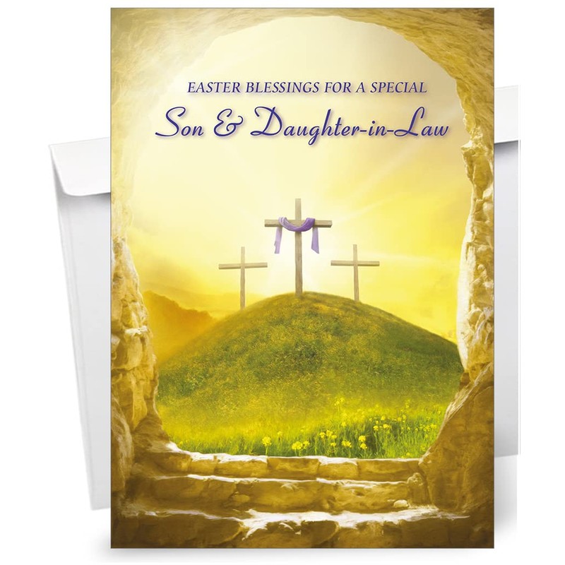 Son & Daughter-In-Law Religious Easter Card - Christian Easter Card
