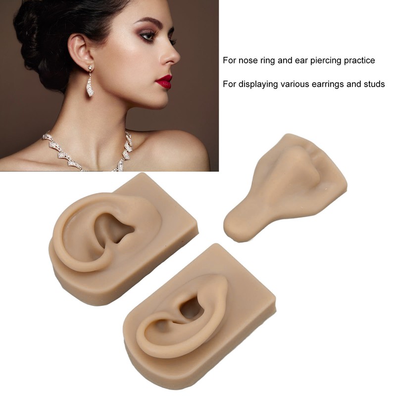 Silicone Piercing Practice Model Simulation Soft Flexible Nose Ears Model