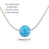 Blue Opal Ball Necklace sterling Silver delicate Jewelry 16" length