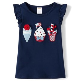 Gymboree,Girls,and Toddler Sleeveless Embroidered Graphic T-Shirt,7,Tidal Sweets