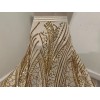 wowfabric4less123 Gold 4way stretch sequins Embroidery Mesh Lace fabric 50”