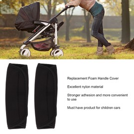 Replacement Stroller Handle Cover, Stroller Buffed Grips 2Pcs with Hook and Loop Fastener for Travel