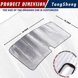 The Original Windshield Sun Shade Compatible with Fiat 500 2010-2025+ Abarth 595 2014-2024 Car Windshield Reflective Sunshade Protector Sun Shade Accessories (Silver)