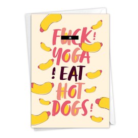 NobleWorks - 1 Funny Women's Birthday Card - Hilarious Bday Greeting Card with Envelope, Sassy Celebration - Eat Hot Dogs C6412BDG