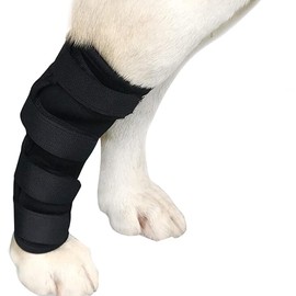 MinniLove Supporter for Dogs, Cats, Pets, Foot Protector, Protective Bandage, Breathable, Ultra Lightweight, Elastic, Foot Protection, Back Feeling Aid, Wound Protection, Prevents Licking, Joint Protection (Black (Long), S)