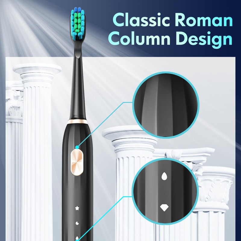 Ultrasonic Toothbrush for Adults Sonic Toothbrush, 9 Brush Heads, 5