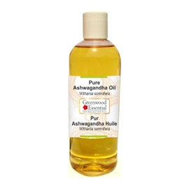 Greenwood Essential Natural Ashwagandha Oil (Withania somnifera) Therapeutic Quality for Hair, Skin and Aromatherapy 200 ml (6.76 oz)