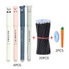 Fiction Erasable Pens Black Blue Gel Rollerball Pen Refill Set
