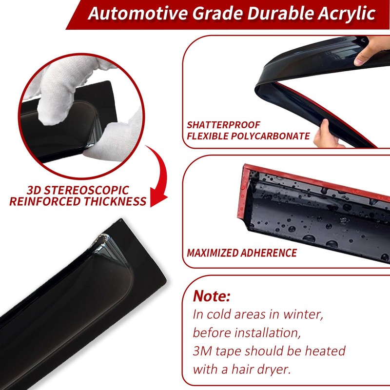 DimFlux 4PC Rain Guards for 2012-2016 Honda CR-V Window Visors