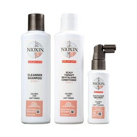 Nioxin Kit #3 de Crecimiento de Cabello, para Caída Moderada y Cabello Teñido (3 Piezas: Shampoo 150ml, Acondicionador 150ml, Tratamiento 50ml)
