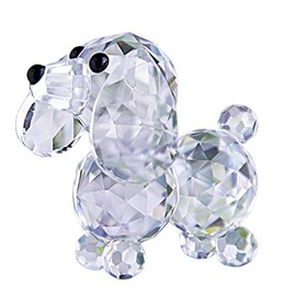 H&D Cut Crystal Dog Animal Figurine Collection,Glass Dog Ornament Table Decor
