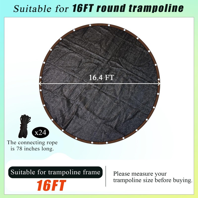 XATAMIO Trampoline Shade Cover 16FT Round High-Density Trampoline Cover