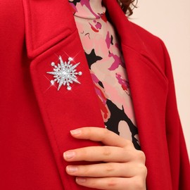 KristLand Star Brooch Sparkling Crystal Brooch Vintage Bridal Corsage Art Deco Ribbon Baroque Brooch Bridal Wedding Party Birthday Gift for Women Ladies, Silver