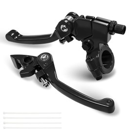 VUOZIP Dirt Bike Folding Clutch Brake Lever Set - 7/8" (22mm) Aluminum Levers for Motocross 110cc 125cc 140cc Pit Bikes, Compatible with TTR125 SSR Xmotos Apollo 125 and More (Black)