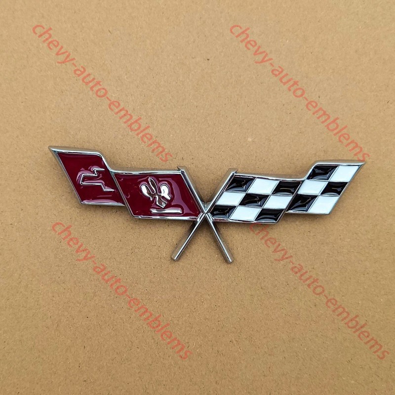 Truckemblems 2Pcs Silver Fits 1977-1979 C3 Fender Side Emblem Crossed