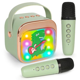Karaoke Machine for Kids Adults,Wireless Portable Mini Microphone with Speaker, Colorful Lighted Dinosaur Speaker Toys, Birthday Christmas Easter Gifts for 8-12 Years Old Boys and Girls