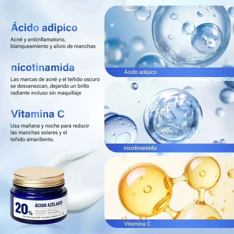 Ácido Azelaico Crema Con 20% Vitamina C Y Niacinamida