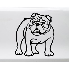Minglewood Trading White - Bulldog Vinyl Decal V3- Olde English Bulldogge Bully Dog Puppy - Die Cut Sticker - 8w x 7.25h