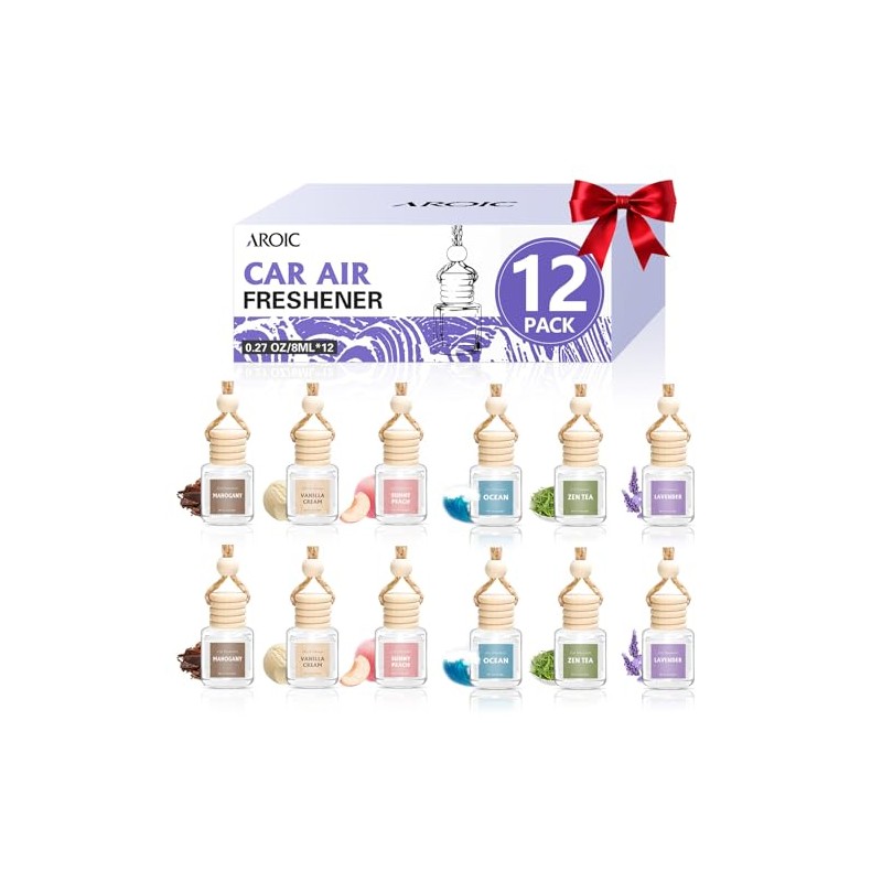 AROIC 12 Pack Car Air Freshener Diffuser Set - Stylish