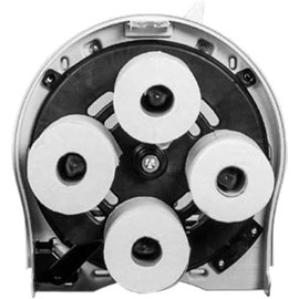 San Jamar Classic Carousel Tissue Dispenser with 4-Stations that hold 4 Rolls for Public Restrooms, Black Pearl