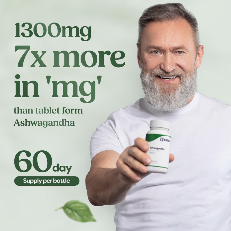 Ashwagandha 1300 mg High Strength – 10:1 KSM-Style Extract for