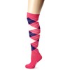 PFIFF 100322 Unisex riding stocking checkered, multicolored (Pink / lilac),