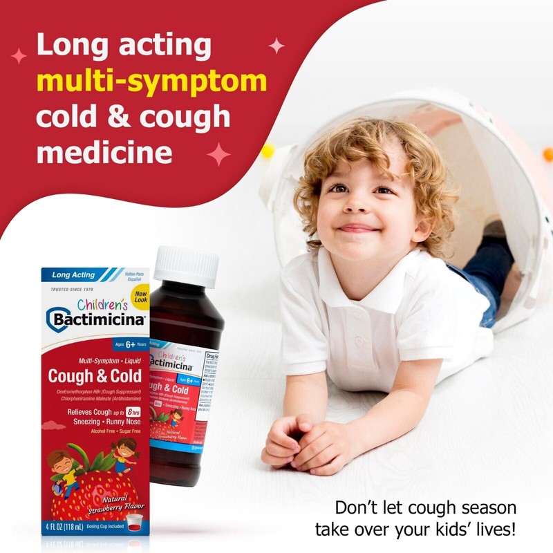Bactimicina Children's Cough and Cold Liquid, Made in USA, 4