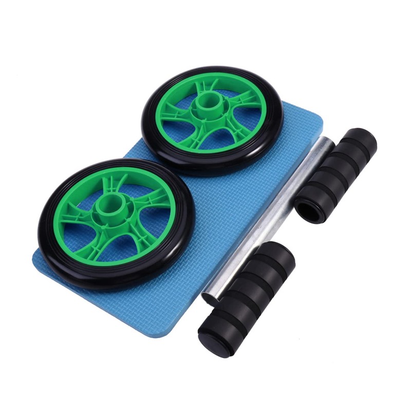 Kisangel Dual Wheel Mute Ab Roller Elbow Support Knee Pad