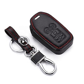 SNZ Suzuki Key Cover Leather Leather Key Case Smart Key SUZUKI Wagon R Swift Jimny Hustler Crosby (4 Buttons Black), 4 button black