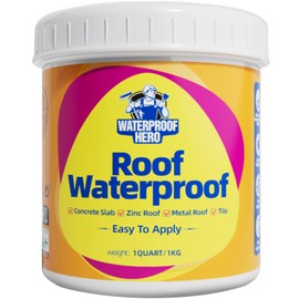 WATERPROOF HERO 1 Quart Roof/Outdoor Waterproof Coating Sealant Water-Based Durable Waterproof Agent Multi-Surface Leak Repair (1 Quart) (Grey)