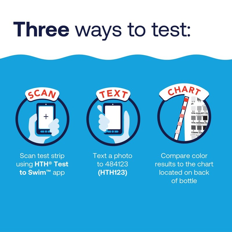 HTH 1279R Pool Care 6-Way Test Strips, Swimming Pool Water