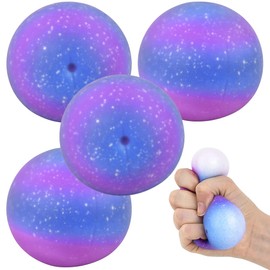 ArtCreativity Stretchy Galaxy Stress Balls, Set of 4, Stress Relief Fidget Sensory Toys for Autistic Children, Anxiety, and ADHD, Outer Space Party Favors, Goodie Bag Fillers for Kids
