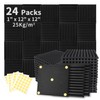 Focusound 24 Pack Acoustic Foam Panels 1" x 12" x