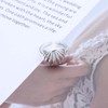 Vacaonio Minimalist Silver Shell Open Ring Sea Shell Cuff Ring