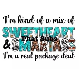 Unbranded Sublimation Print Sweetheart & Smart Ready To Press Heat Transfer